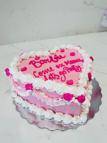 PINK BARBIE HEART CAKE - Rashmi's Bakery