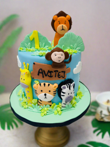 Avitej Jungle Fondant Cake - Rashmi's Bakery