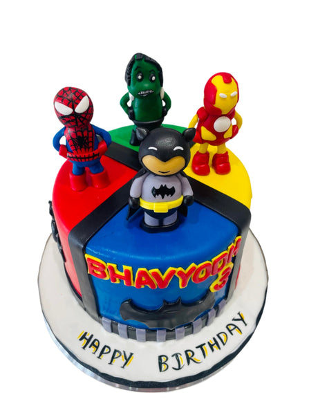 SUPERHEROES FONDANT CAKE - Rashmi's Bakery