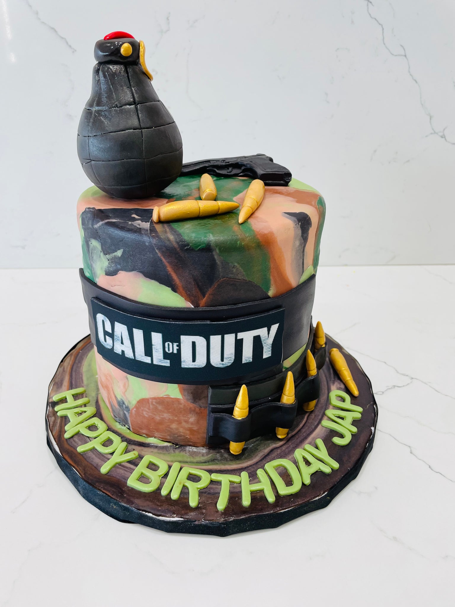 JAP CALL OF DUTY FONDANT CAKE - Rashmi's Bakery