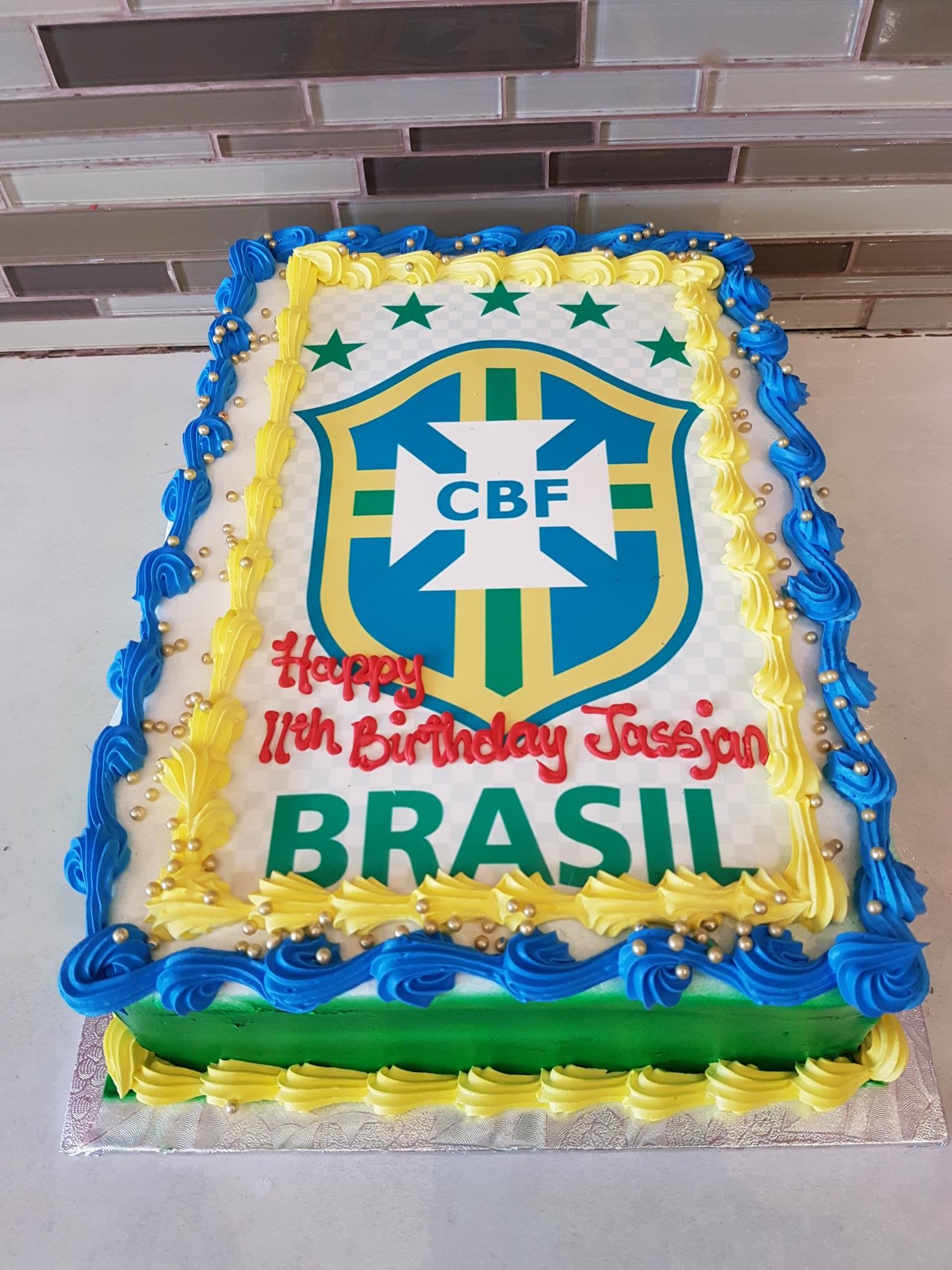 Premium Photo  Cake brazil flag