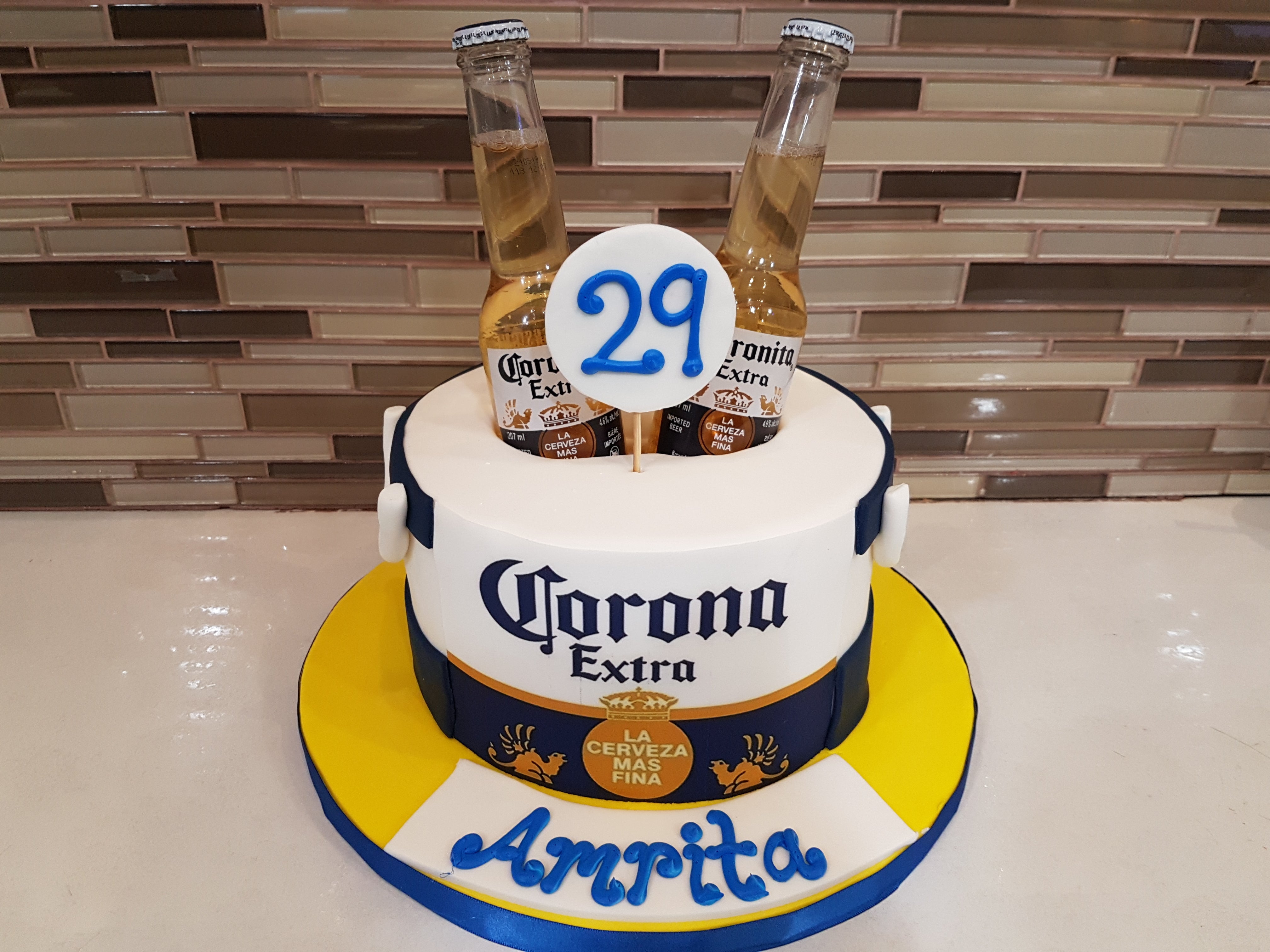 Happy Birthday Beer Cake Topper Creative Party Cake Supplies Birthday Party  Decoration : Amazon.ae: Grocery