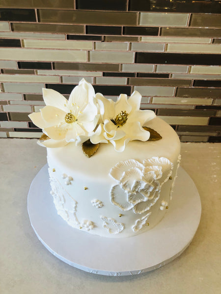 WHITE FONDANT BIRTHDAY CAKE - Rashmi's Bakery