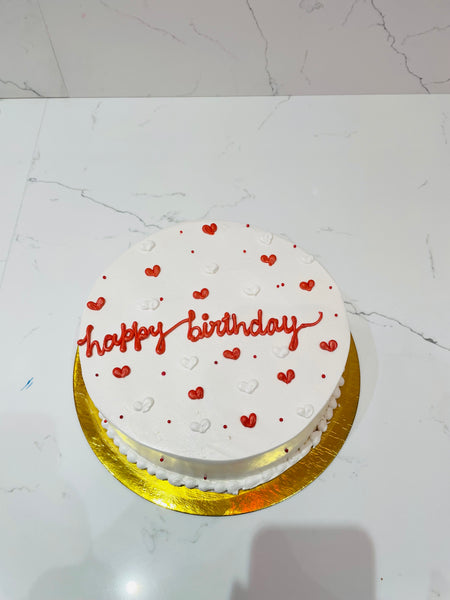 RED LITTLE HEARTS BIRTHDAY CAKE - Rashmi's Bakery