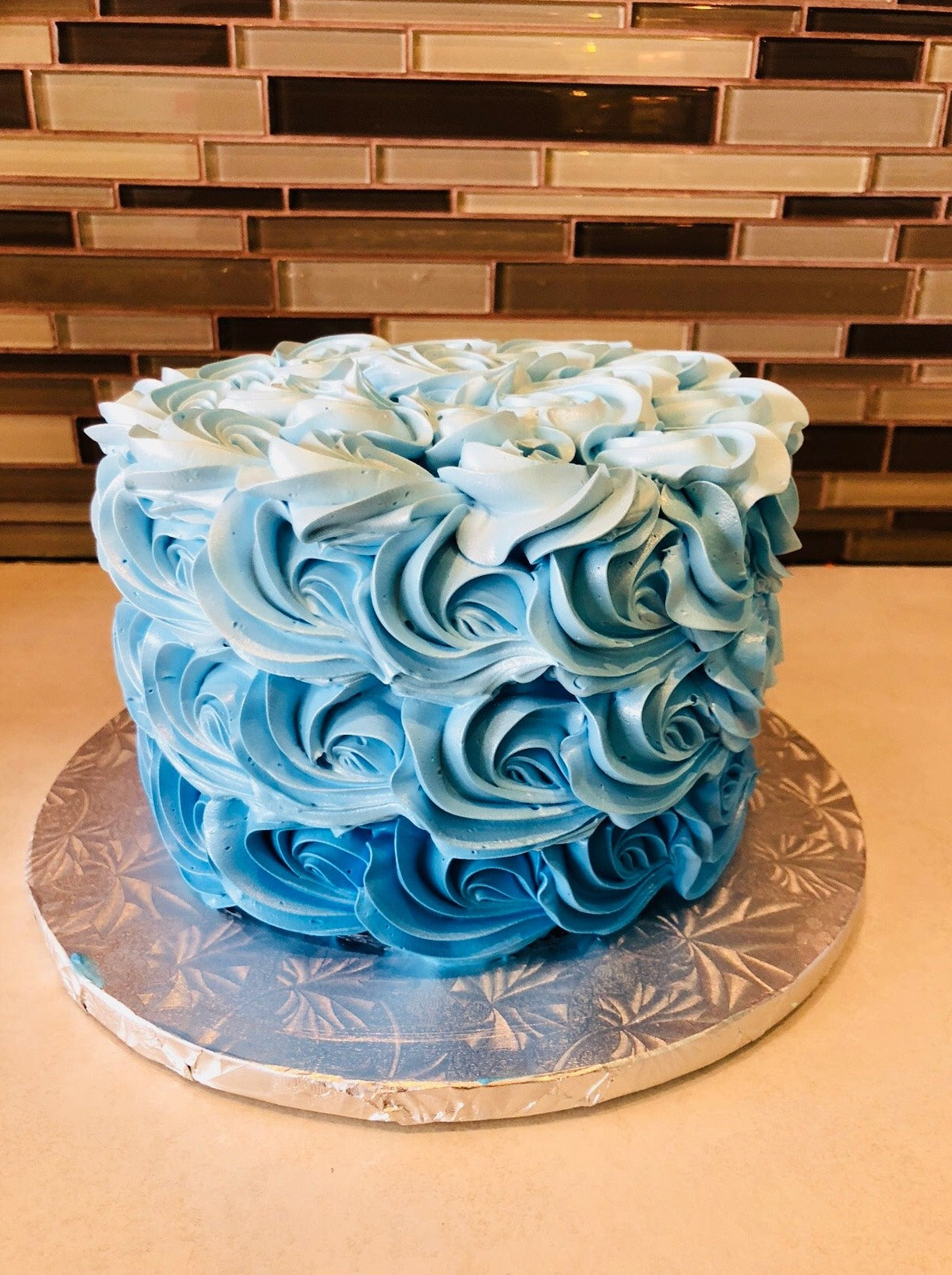 Blue Ombre Smash Cake | Seatown Sweets